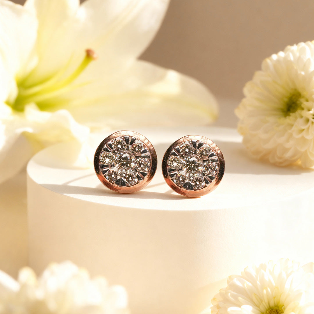 Bella Radiant Halo Diamond Stud Earrings