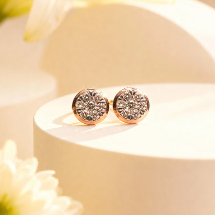 Bella Radiant Halo Diamond Stud Earrings