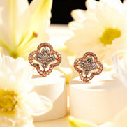 Bella Floral Crown Diamond Earrings