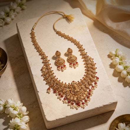 Shrivalli Temple Heritage Gold Necklace Set