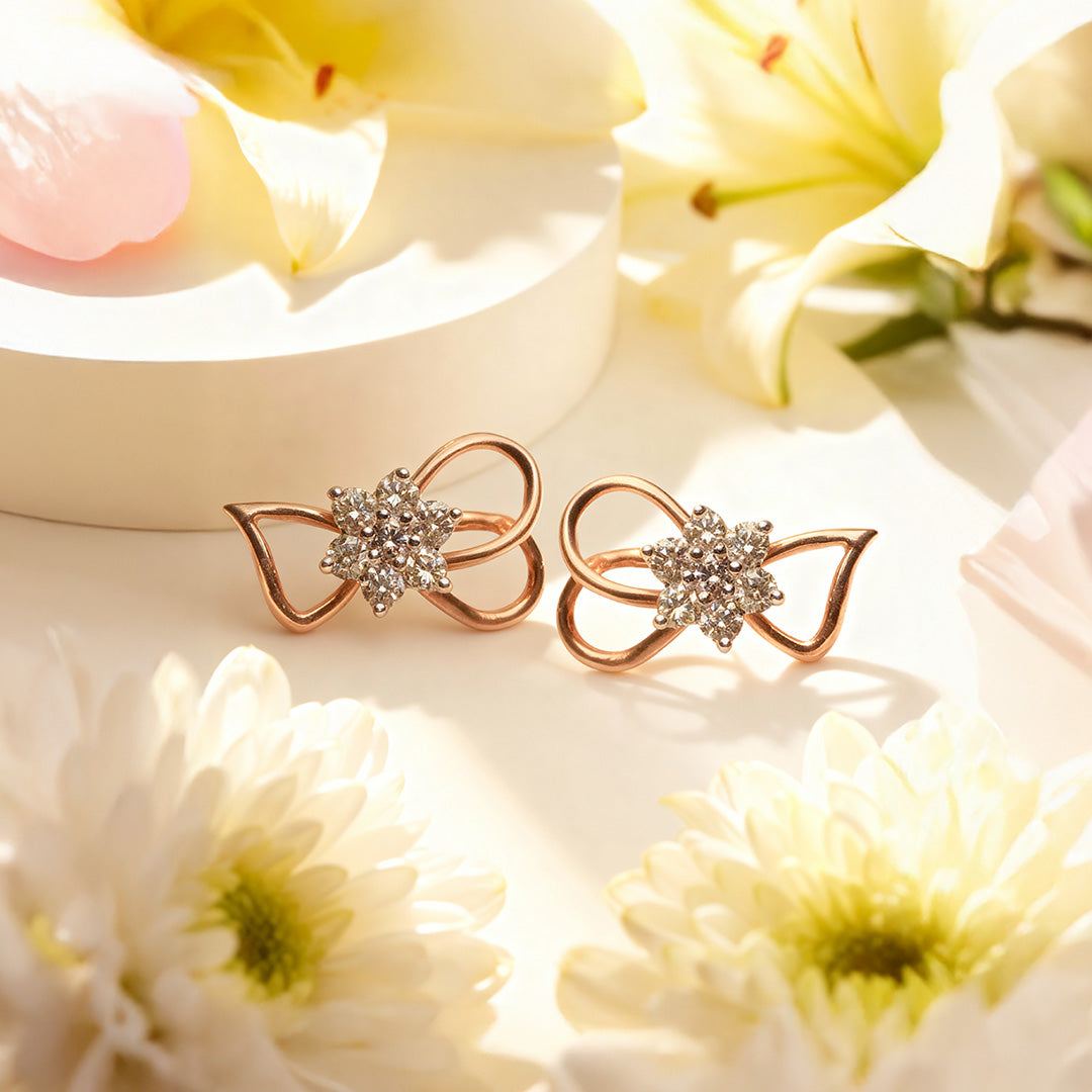 Bella Bow Bloom Diamond Earrings