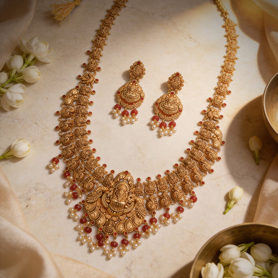 Shrivalli Temple Heritage Gold Necklace Set