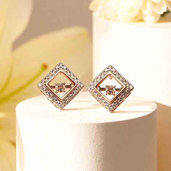 Bella Diamond Frame Spark Earrings