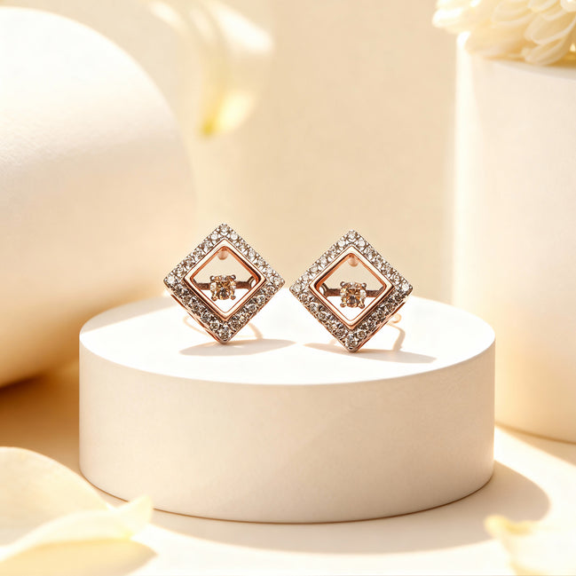 Bella Diamond Frame Spark Earrings