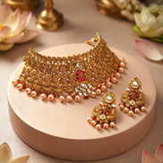 Rajlakshmi Temple Gold Choker Set