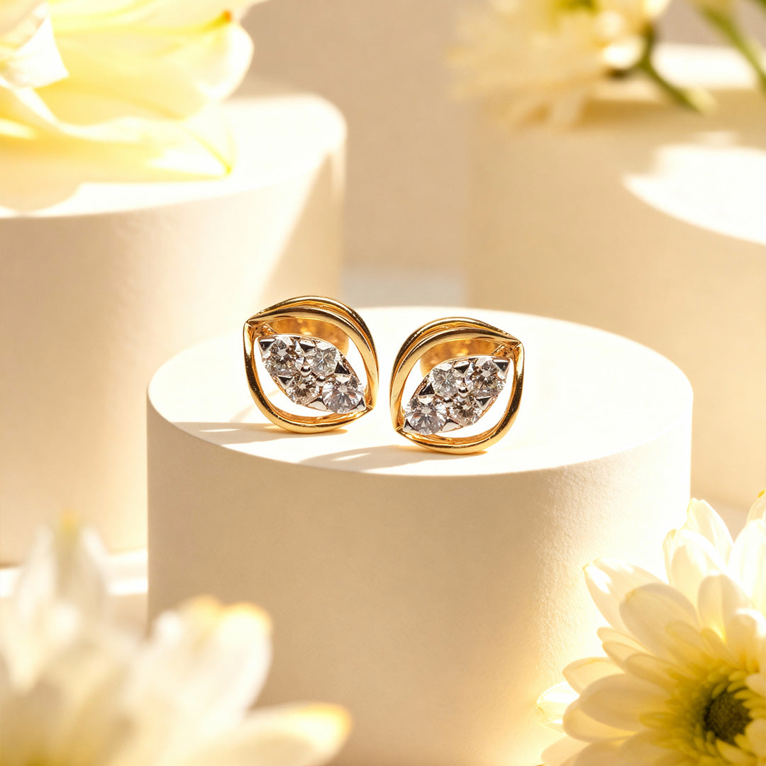 Bella Leaf Grace Diamond Earrings