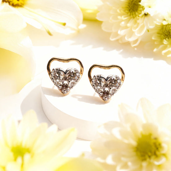Bella Heart Whisper Diamond Earrings