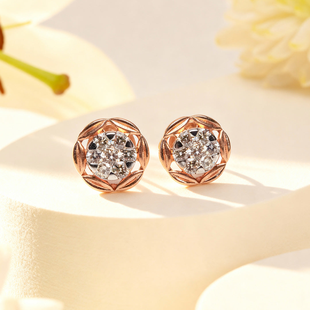 Bella Lotus Bloom Diamond Earrings