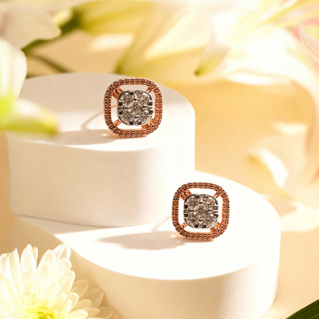 Bella Regal Square Spark Diamond Earrings