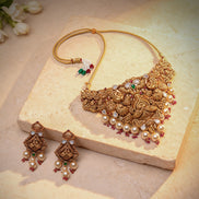 Devika Temple Gold Necklace Set
