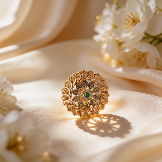 Vanya Chakra Gold Cocktail Ring