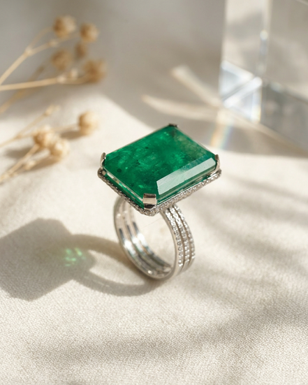 RSJ Emerald Majesty Diamond Ring