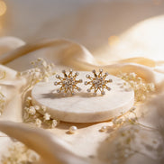 Luxe Diamond Solara Burst Earrings