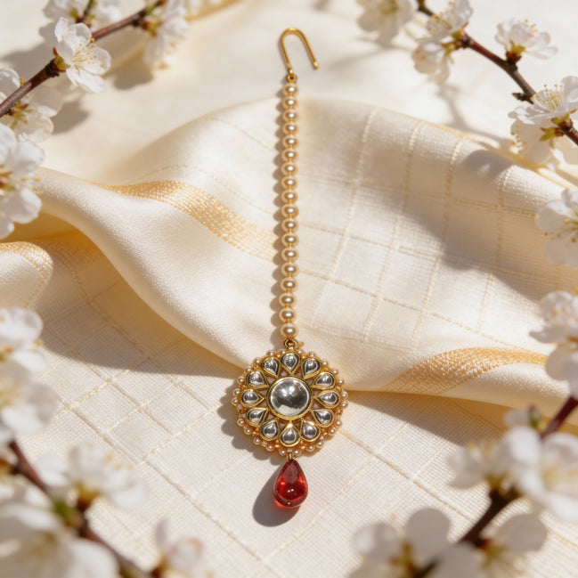 Surya Kundan Glow Gold Mang Tikka