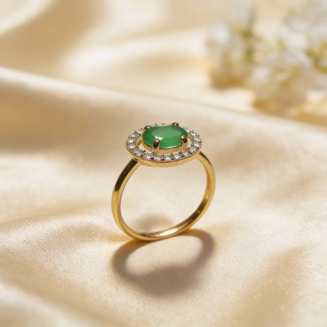 Verdant Halo Gold Ring