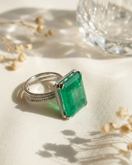 RSJ Emerald Majesty Diamond Ring