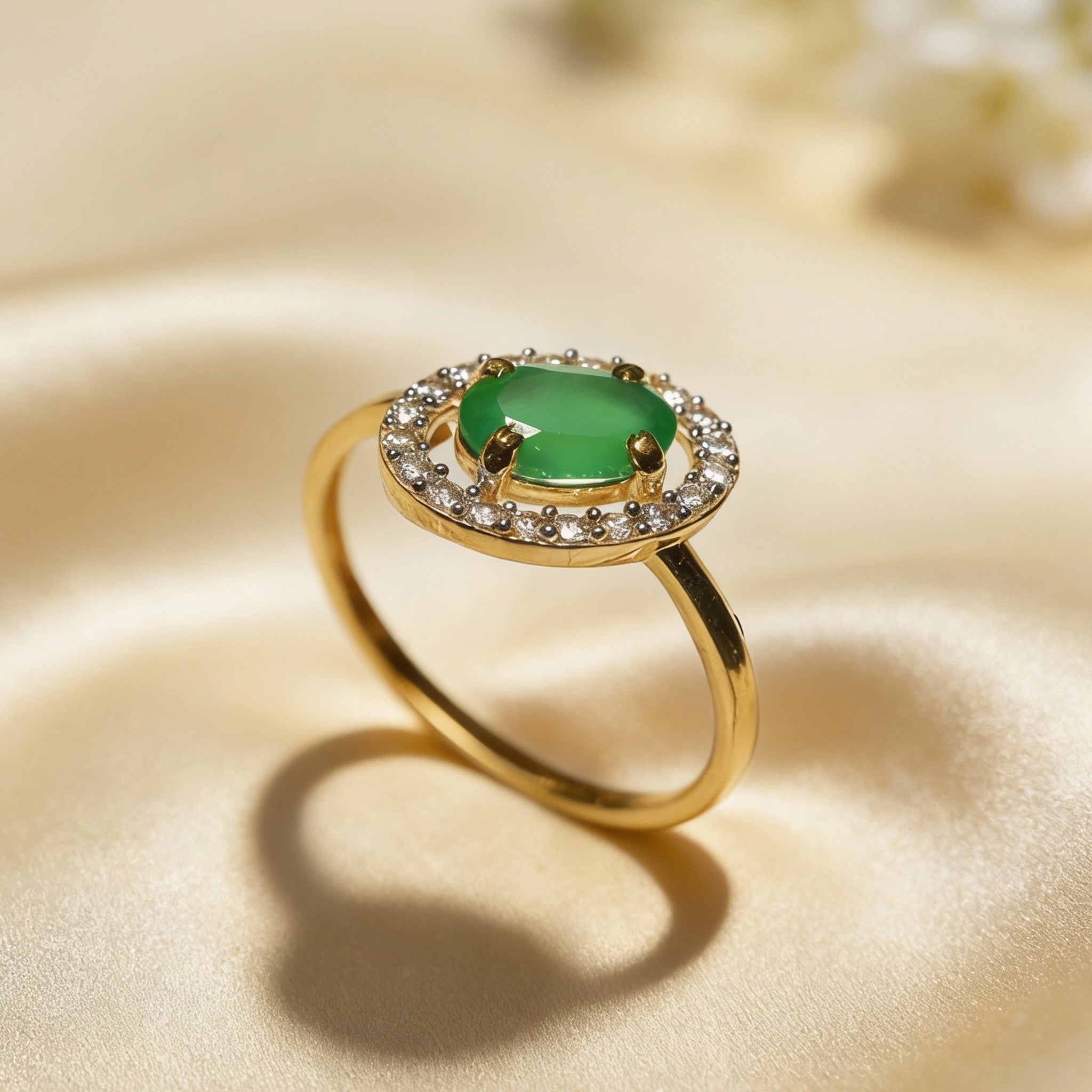 Verdant Halo Gold Ring