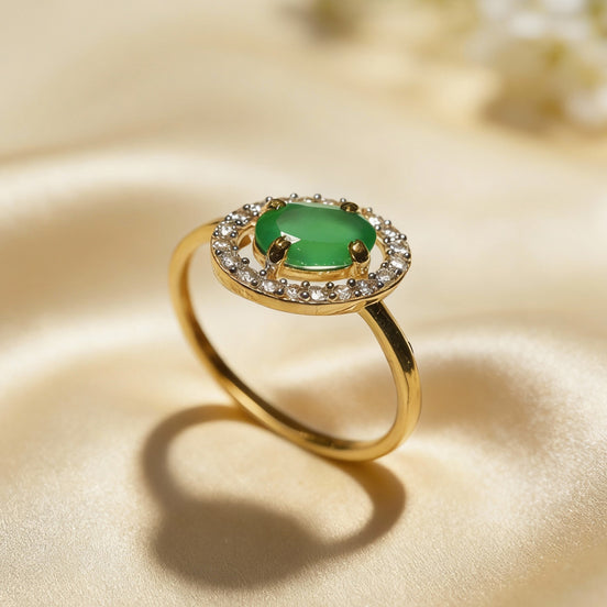 Verdant Halo Gold Ring