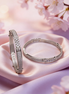 Siora Classic Grid Silver Bangles (Pair)