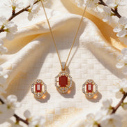 Aurelia Ruby Diamond Pendant Set