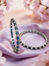 Siora Sapphire Bloom Silver Bangles (Pair)