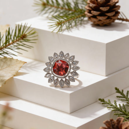 Siora Ruby Radiance Silver Ring