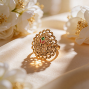 Aarika Crest Gold Cocktail Ring