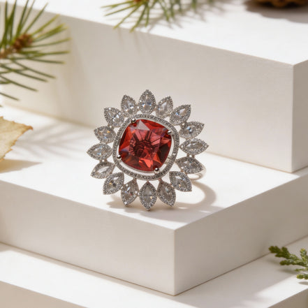 Siora Ruby Radiance Silver Ring