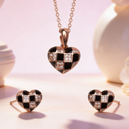 Siora Noir Heart Pendant Set