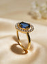 Sapphire Halo Grace Gold Ring