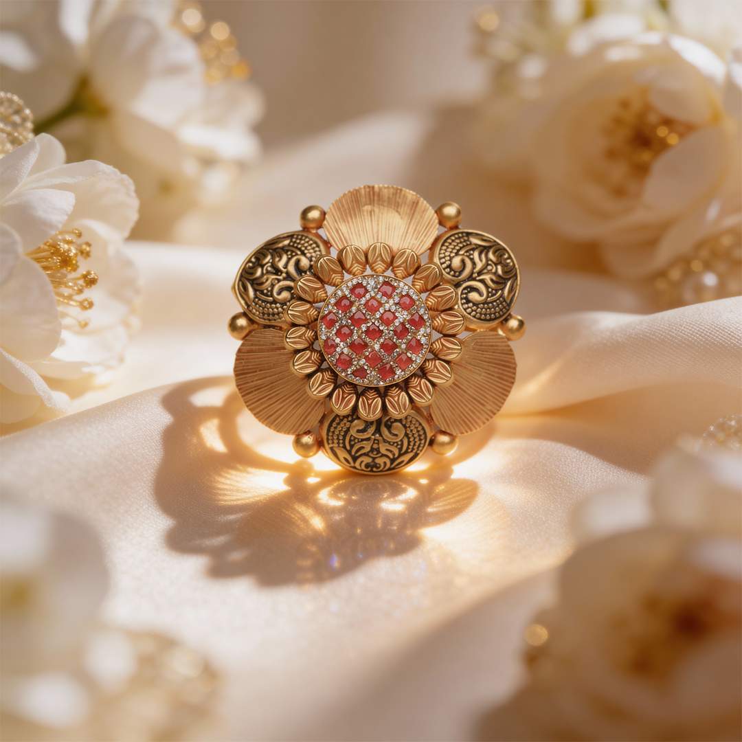 Ruhira Bloom Gold Cocktail Ring