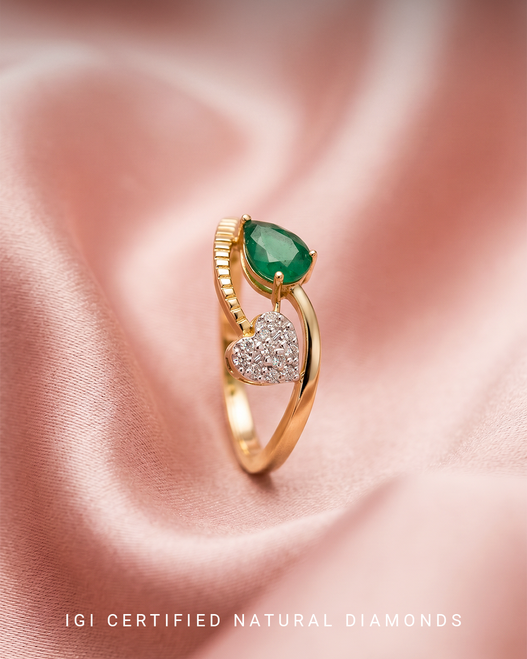 Bella Emerald Heart Ring