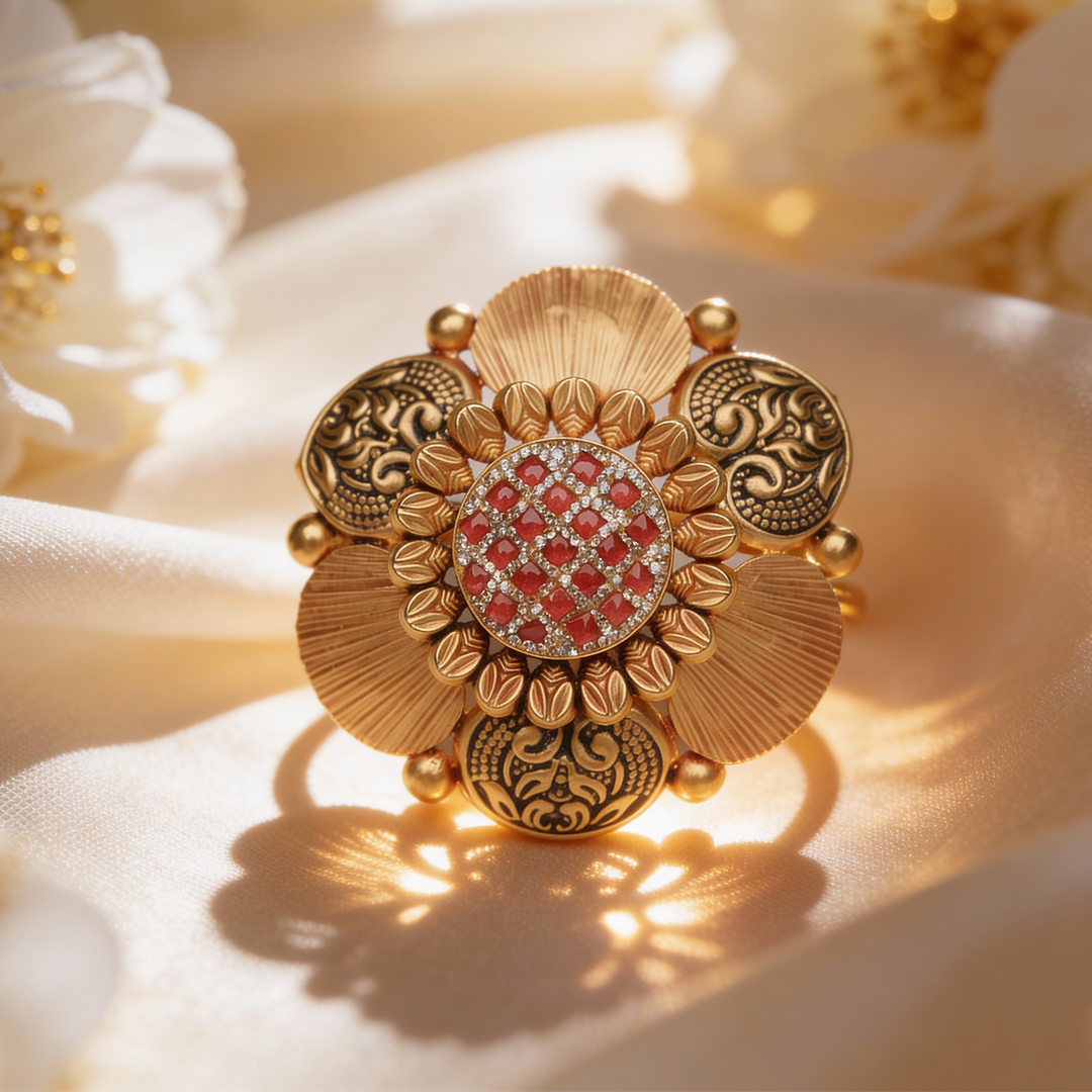 Ruhira Bloom Gold Cocktail Ring