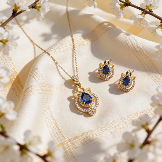 Neelara Grace Gold Pendant Set