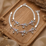 Siora Peacock Grace Silver Anklet