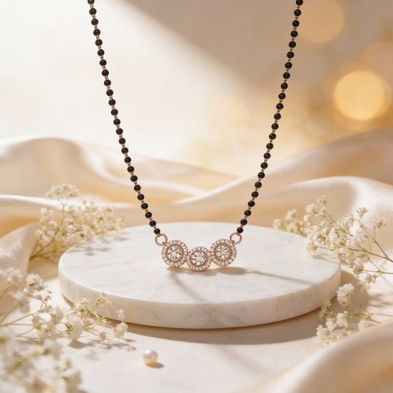 Luxe Trinity Halo Diamond Mangalsutra