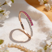 Luxe Royale Ruby & Diamond Open Bangle