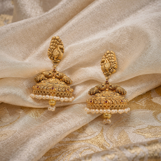 RSJ Mayura Pearl Jhumkas