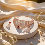 Luxe Scarlet Radiance Diamond Necklace Set