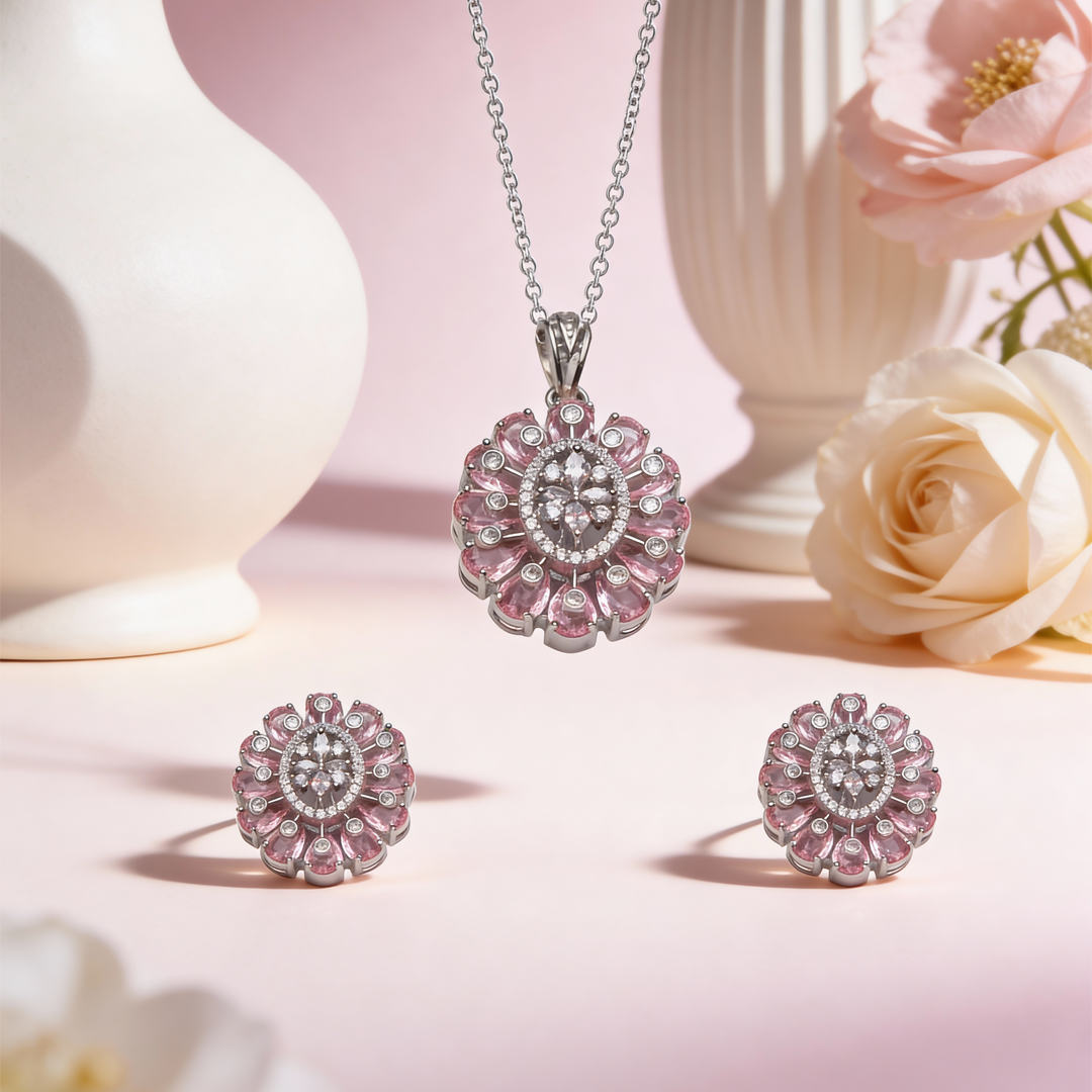 Siora Rosé Bloom Pendant Set