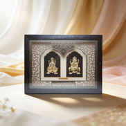 Divine Duo 24K Gold Foil Plated Idol Frame (Lakshmi–Ganesha)