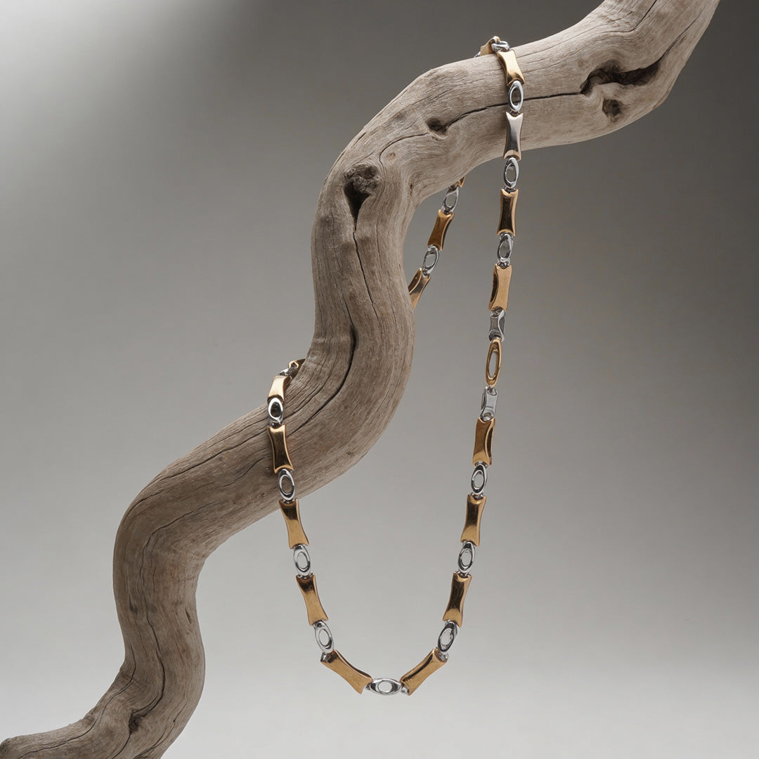 Siora Contemporary Dual-Tone Link Chain