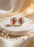 Luxe Navratna Polki Diamond Stud Earrings