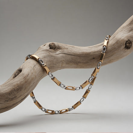 Siora Contemporary Dual-Tone Link Chain