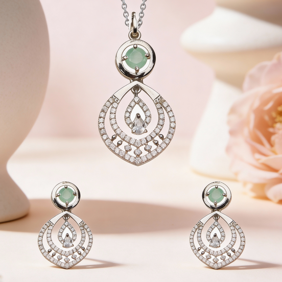 Siora Mint Aura Pendant Set