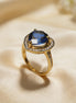 Celeste Sapphire Halo Gold Ring