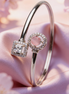 Siora Blush Solitaire Open Silver Kada