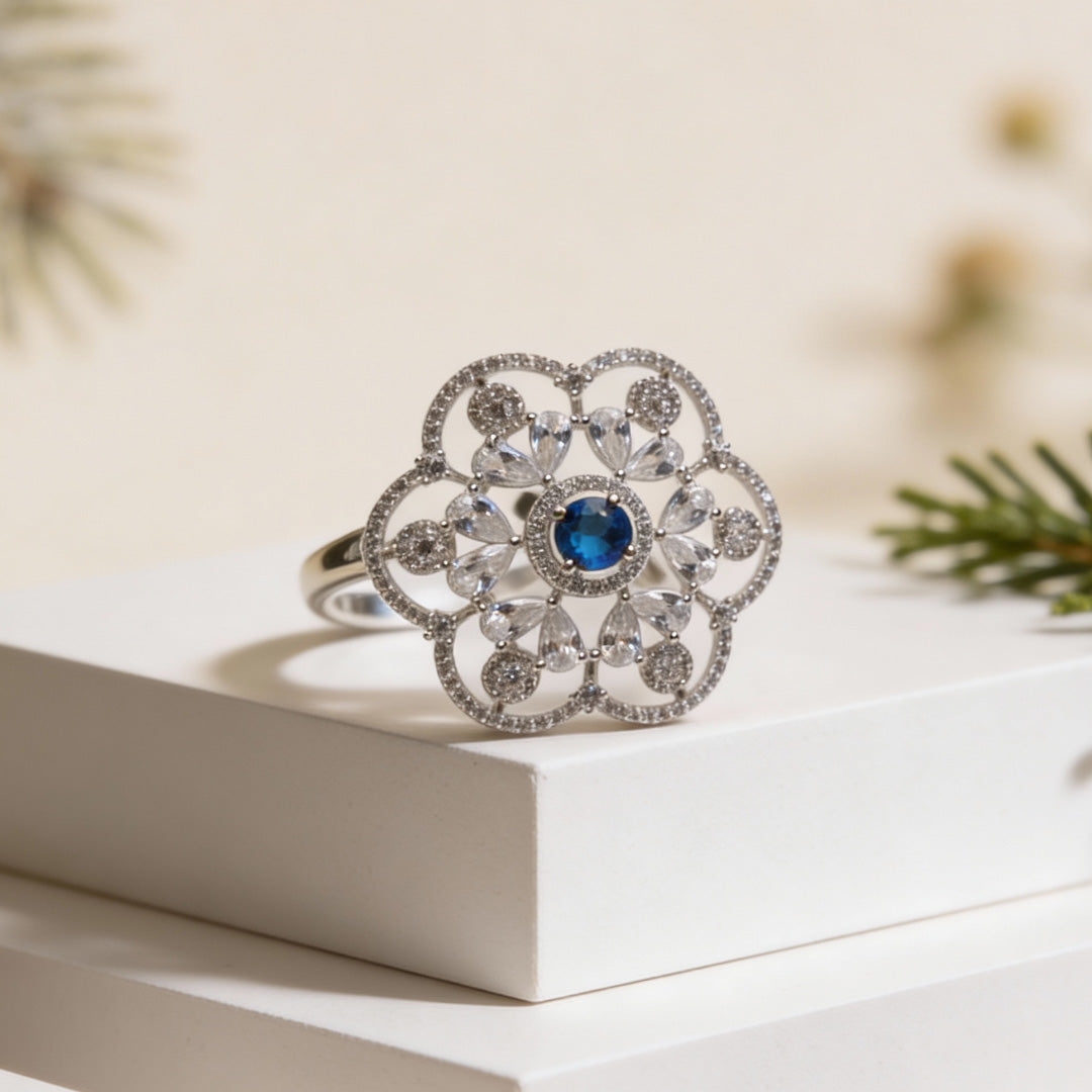 Celestia Bloom Silver Ring
