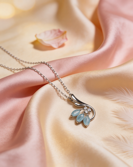 Siora Aqua Bloom Pendant Chain