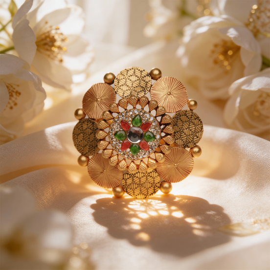 Navira Mandala Gold Cocktail Ring